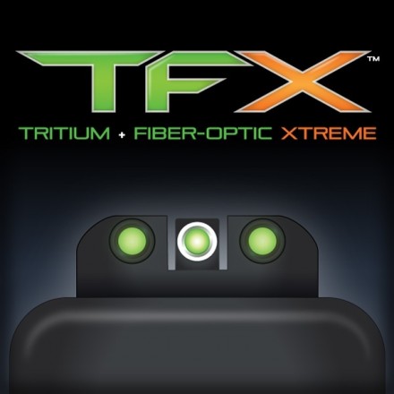 Sight Set TFX with Rear Sight (fiber optic) and Front Sight (Tritium+fiber optic), for Glock - Truglo