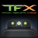 Set mire TFX con Tacca di Mira (con fibre ottiche) e Mirino (Trizio+fibre ottiche), per Glock - Truglo