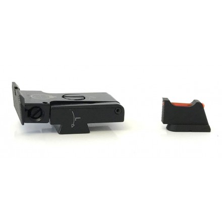 Adjustable Rear Sight (Heght and Windage) + Front Sight Fibre Optic 1mm for CZ 75B / CZ 85 / CZ 97 - CZ
