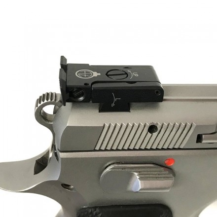 Tacca di Mira Regolabile (Altezza e Deriva) + Mirino con Fibra Ottica 1 mm per CZ 75 / CZ 85 / CZ 97 - CZ