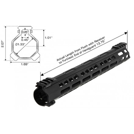 Forerunner 14" M-LOK® Free Float Handguard - UTG PRO