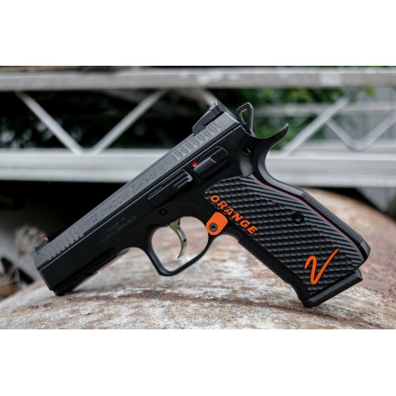 Grips for Shadow 2 THIN BOGIES 'ORANGE' Inlay & w/Liner in G10 - Lok Grips