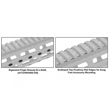 UTG PRO® AR15 Super Slim M-LOK® Carbine Length Drop-in Rail, Black