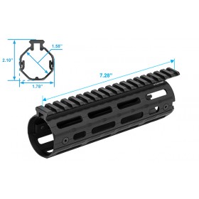 UTG PRO® AR15 Super Slim M-LOK® Carbine Length Drop-in Rail, Black 2