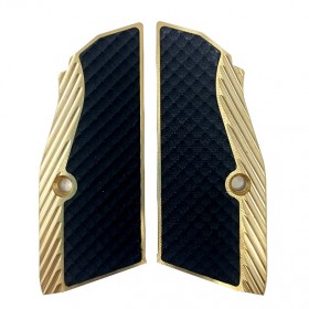 Guancette per Shadow 2 THIN BRASS CORTE in Ottone (sottili), con Inserto in G10 - Lok Grips