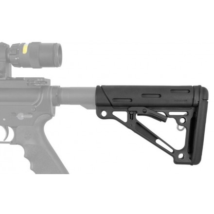 AR-15 / M16 OverMolded Collapsible Buttstock (Fits Commercial Buffer Tube) - Black