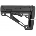 AR-15 / M16 OverMolded Collapsible Buttstock (Fits Commercial Buffer Tube) - Black