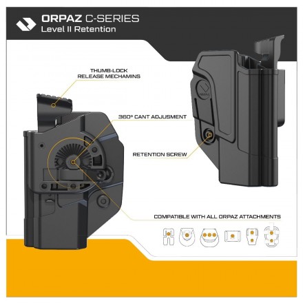 Fondina Tattica per Glock 17/19 con Ritenzione Livello II - Orpaz
