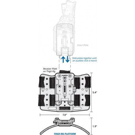 TMMS Receiver Plate on Thigh Rig  (Outer) on Thigh-Rig - Blade Tech