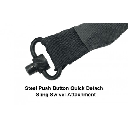 Single Point Bungee Sling with QD Sling Swivel, Black - UTG