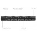 Arwen 15" M-LOK Free Float Handguard, Black - UTG PRO