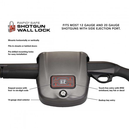 Rapid Safe Shotgun Wall Lock, RFID Technology -  Hornady