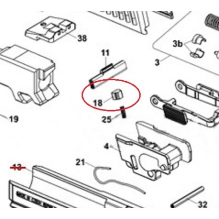 Blocco della Leva Smontaggio Carrello CZ P-10 S / C / SC / F - CZ
