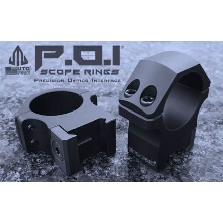 UTG PRO 30mm/2PCs High Profile P.O.I® Picatinny Rings (H 20 mm)- UTG PRO