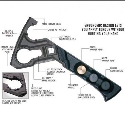 Chiave Multifunzione per AR15 /M4 Armorer's Master Wrench - Real Avid