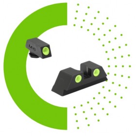 TRU-DOT Fixed Tritium Night Sight System for Glock Pistols 9 mm, 357 SIG, 45 GAP, 40S&W - Meprolight