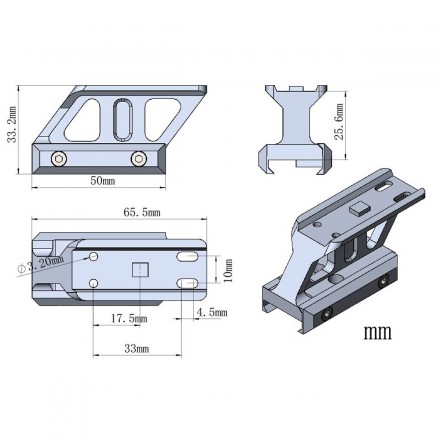 Base per Slitta Picatinny Rialzata a 1" per Vector Maverick and Aimpoint Micro - Vector Optics
