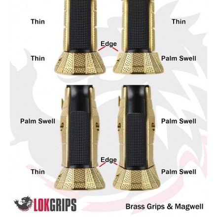 CZ Shadow 2 Magwell GridLOK Brass, Texture Aggressive, for Grips with Thin Profile - Lok Grips