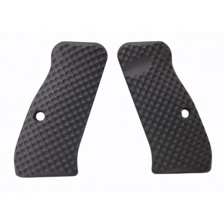 CZ 75 Compact / P-01 / PCR G10 Grips Palm Swell BOGIES with Thumb Relief, Black - Lok Grips