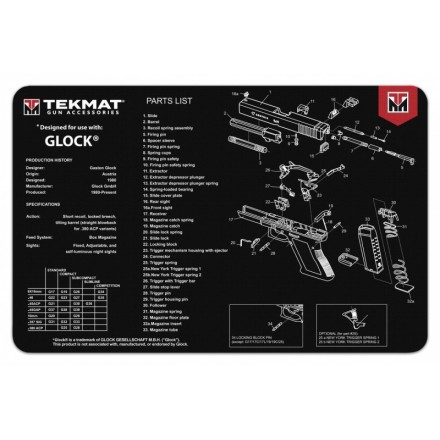 Gun Cleaning Mat Glock (28x435 cm / 11x17 inch) - TekMat