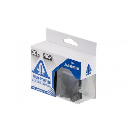 Coppia Anelli Picatinny a Sgancio Rapido per Ottica 30mm ACCU-SYNC, Profilo Alto (Offset 37 mm) - UTG