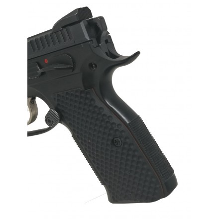 CZ Shadow 2 Grips Palm Swell BOGIES in G10 Black Color, LIGHTWEIGHT - Lok Grips