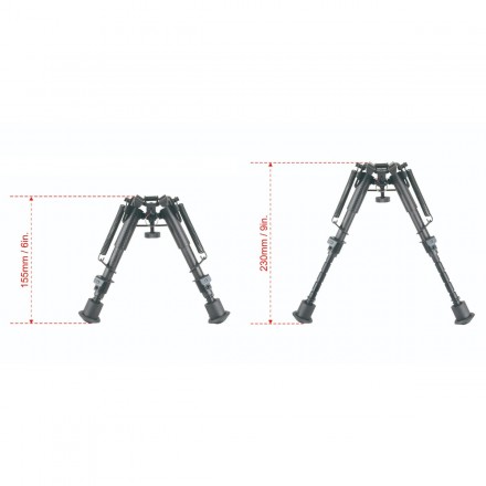 Carbon Fiber Spring Bipod, Center Height 6-9" / 155-230 cm  - Vector Optics