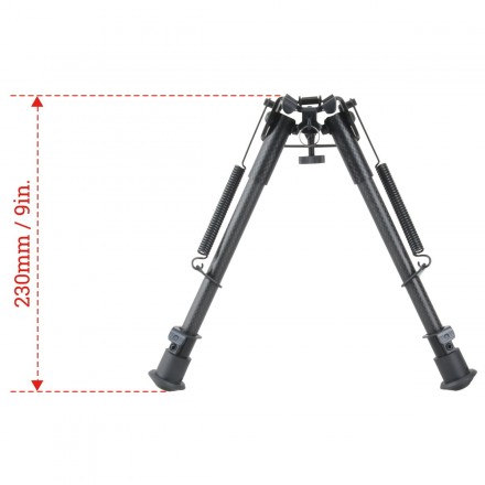 Carbon Fiber Spring Bipod, Center Height9-13.5" / 230-345 cm  - Vector Optics