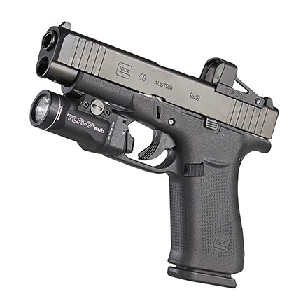 Streamlight TLR-7 SUB Black Color, 500 Lumen Tactical Weapon Light for Glock 43X, 43X MOS, 48, 48 MOS - Streamlight