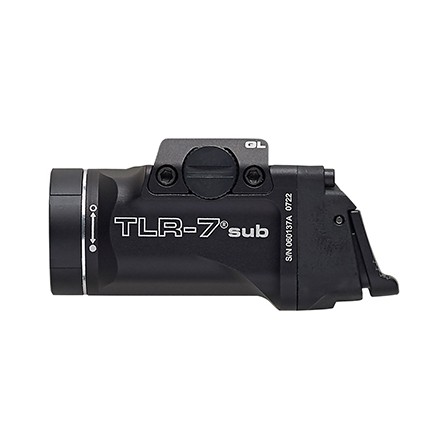 Torcia Tattica 500 Lumen Streamlight TLR-7 SUB Colore Nero, per Glock 43X, 43X MOS, 48, 48 MOS - Streamlight