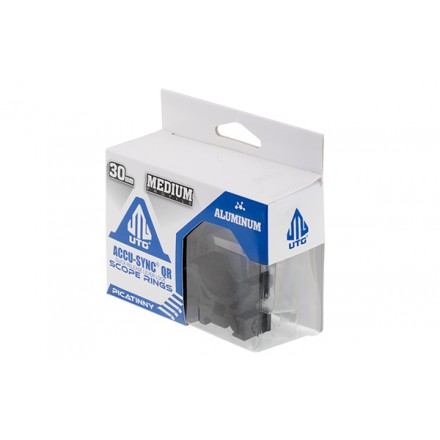 Coppia Anelli Picatinny a Sgancio Rapido per Ottica 30mm ACCU-SYNC, Profilo Medio (Offset 30 mm) - UTG