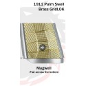 Palm Swell GridLOK Brass Grips 1911, Magwell Cut, texture Aggressive - Lok Grips