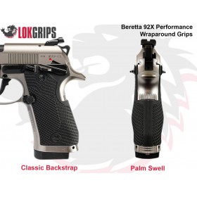 Guancette in G10 per Beretta 92X Performance, Palm Swell Veloce Wraparound  (profilo Ergonomico)  - Lok Grips