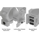 Coppia Anelli Picatinny a Sgancio Rapido per Ottica 30mm ACCU-SYNC, Profilo Basso (Offset 25 mm) - UTG