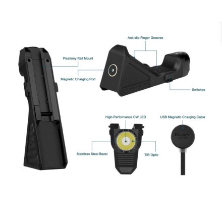 Angled Grip with Torch Olight Sigurd, Picatinny...