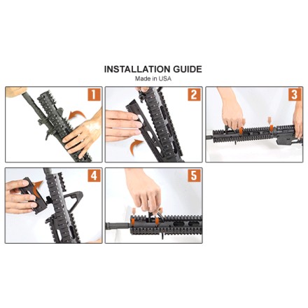 AR15 Extended Car Length Drop-in Quad Rail -...