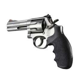 S&W K or L Frame Round Butt Rubber Monogrip Black - Hogue