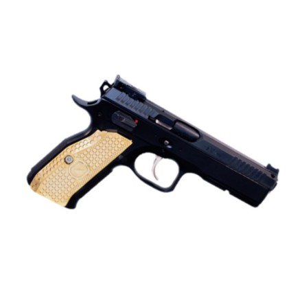 Pistol Grips MONARCH 1 (Long/Slim) – 24 cr. Gold Aluminum for CZ 75 SP-01 / Shadow 2 - M-Arms