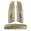 Laugo Arms Alien GridLOK Aggressive Brass Palm Swell Grips and Backstrap Combo - Lok Grips