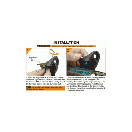 Super slim keymod hand stop black - UTG