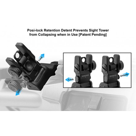 UTG ACCU-SYNC® 45 Degree Angle Flip Up Rear Sight