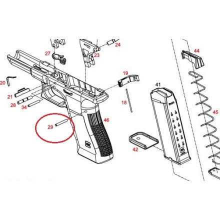 Spina Posteriore Gruppo Scatto (Slim) per Glock...