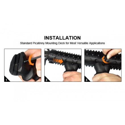 Ambidextrous Combat Foregrip, Symmetric Contour-Black - UTG