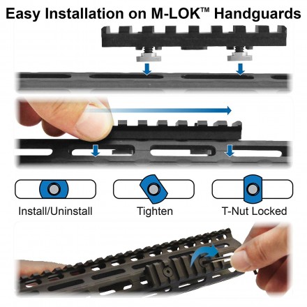 Rail Picatinny/Weaver da 4 slot per Guardamano UTG Leapers modello M-Lok