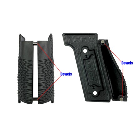 Guancette GRIDLOK Ottone Cerakote Black, Walter...