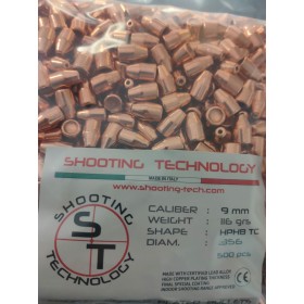 Copper Bullets "Diamond Hollow Point" 9mm HPHB-TC 100 grani (500 pz) - Shooting Technology 2