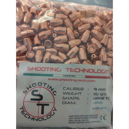 Copper Bullets "Hollow Point Hollow Base" 9mm...
