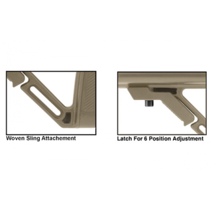S2 Stock Ops Ready for AR15/M4 Mil-Spec, sand -...