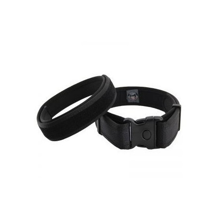 Cinturone Police in Nylon con sottocintura, Fibbia tripla ritenzione, nero - Ghost International