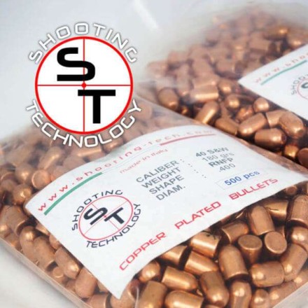 Palle ramate 40 S&W RN FP 180 grani, 500 PZ -...